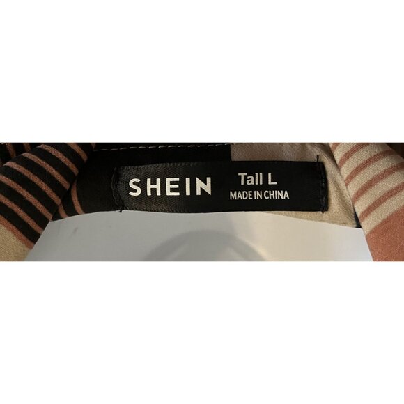 SHEIN FAll Winter Striped Button Down Womens Dress Tall Large - Picture 5 of 11